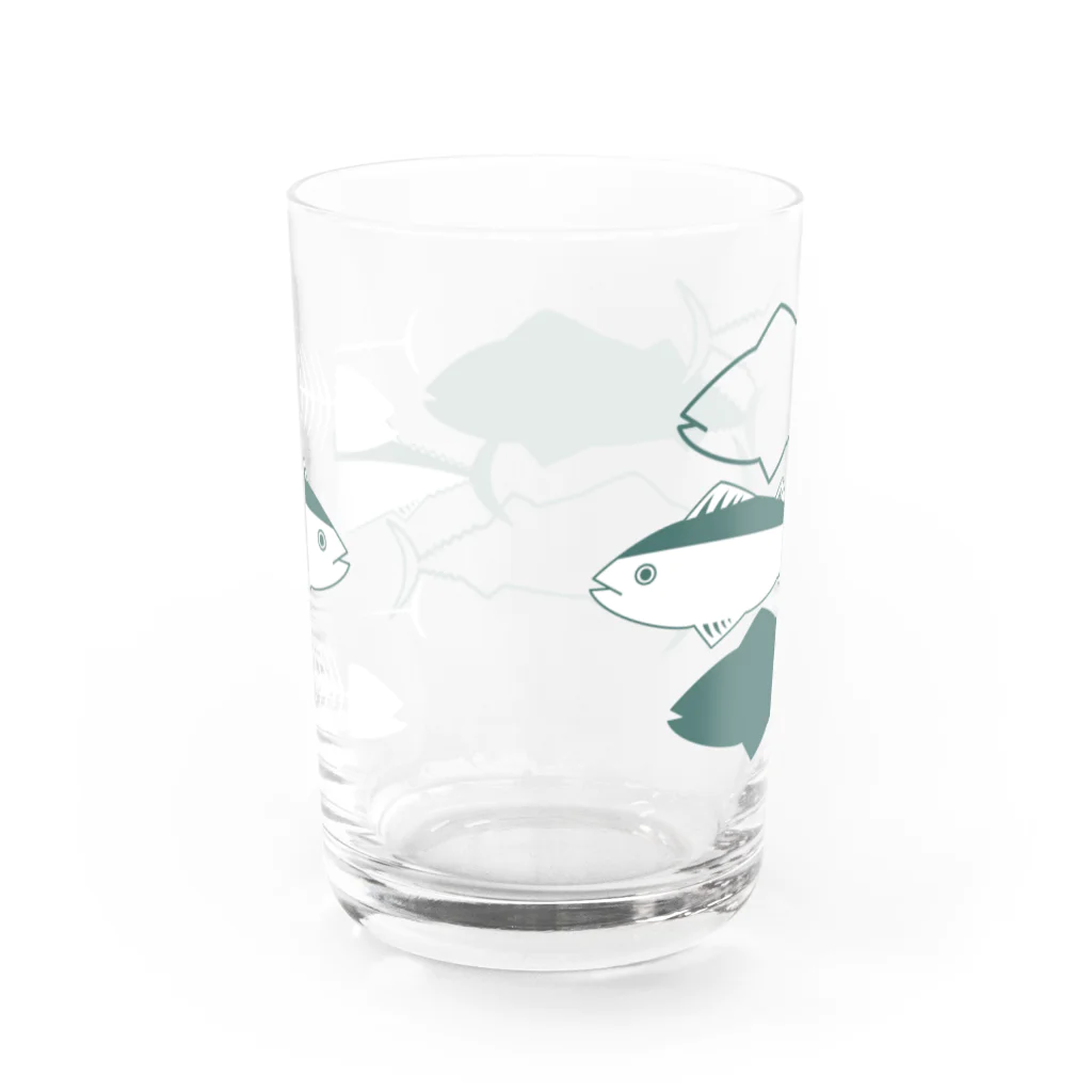 スキマ産業の魚群(透過) Water Glass :back