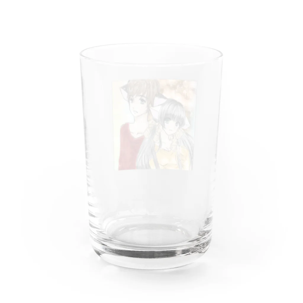 あちちゃんの猫耳のカップル Water Glass :back