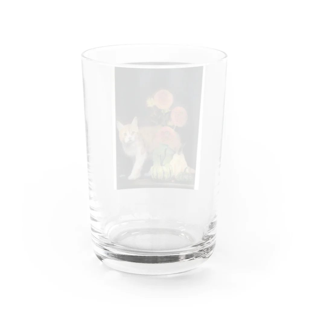 ショップみほりんのパステル画の猫 Water Glass :back