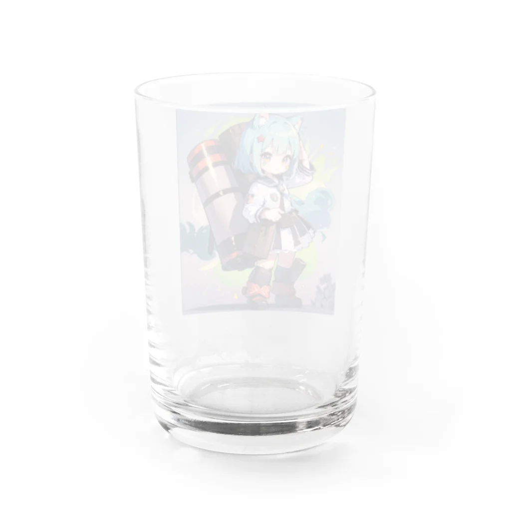 むすの敬礼ちびキャラ Water Glass :back