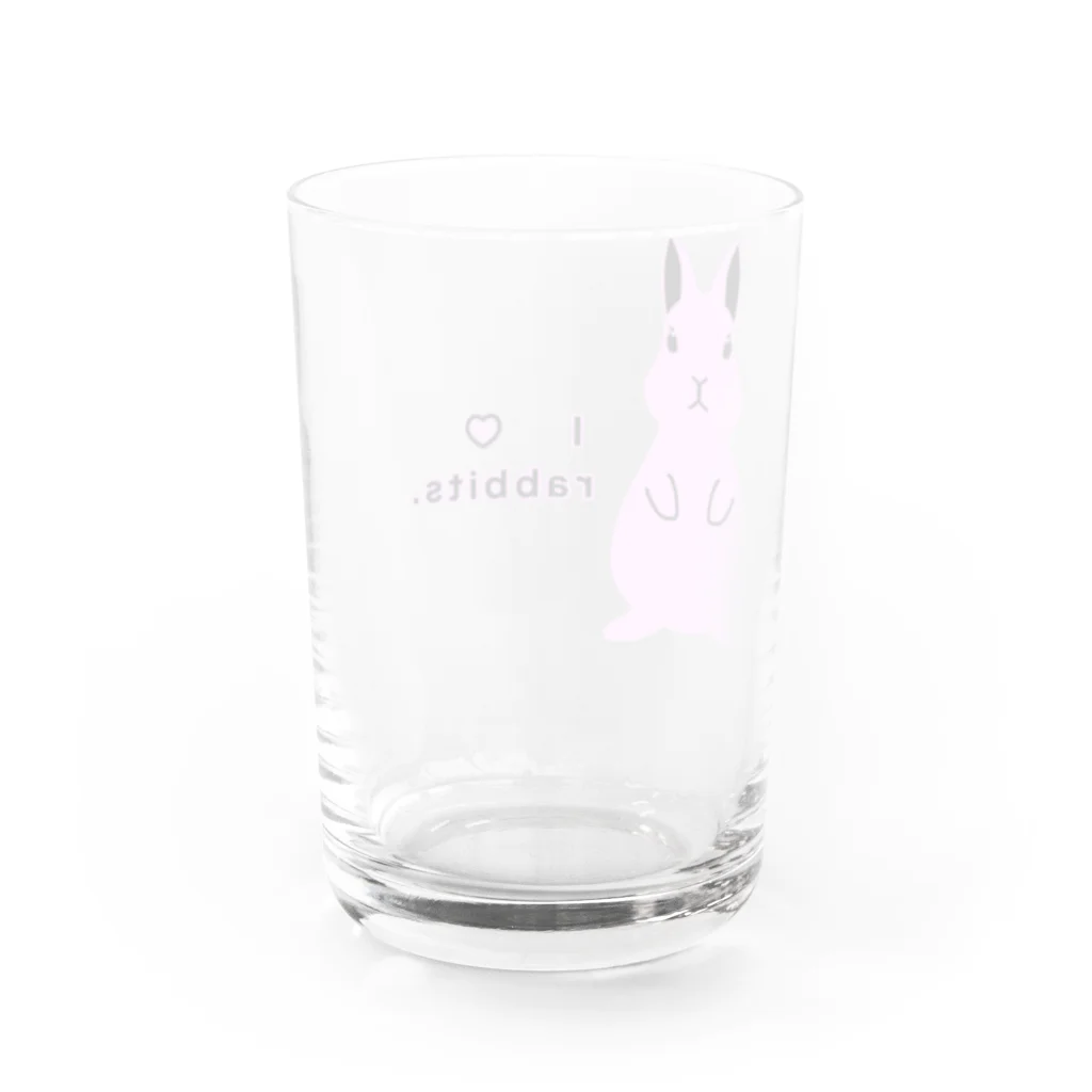 天十里SHOPのI love rabbits. Water Glass :back