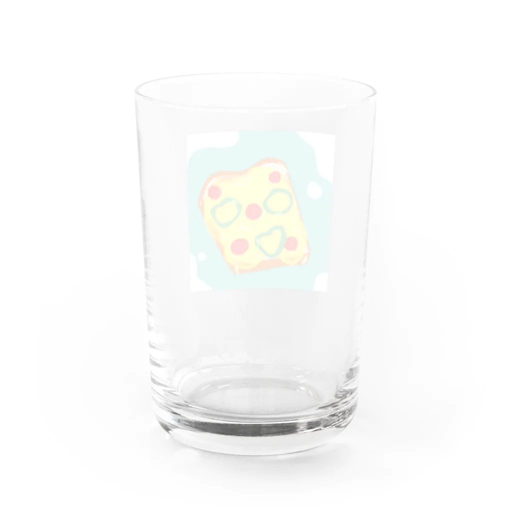 めろんのおみせ。のピザトースト。 Water Glass :back