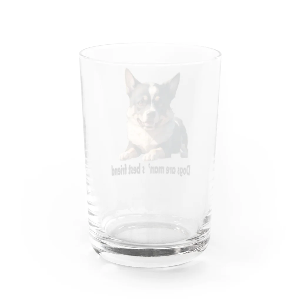 iMaginary Zooの犬は人間にとって最高の友達 Water Glass :back