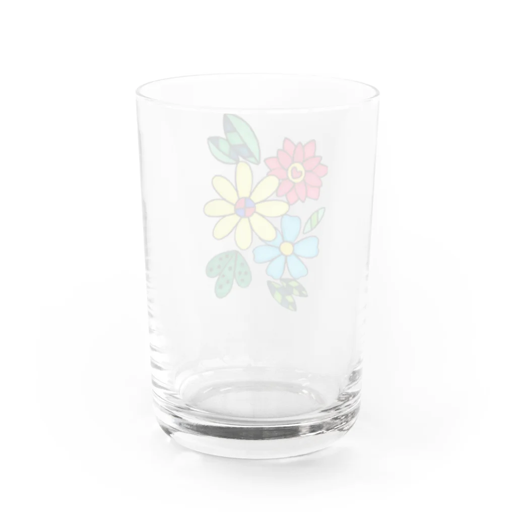 結華の障害者アート 手描きイラスト 花 Water Glass :back