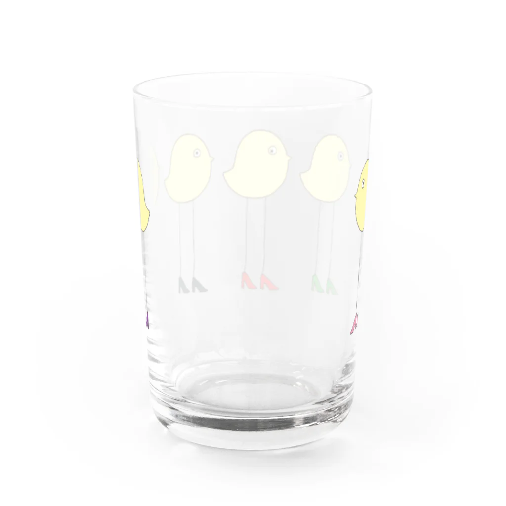 Sen ve snu -夢の中の夢-suzuri店のひよこっちみんな5匹 Water Glass :back