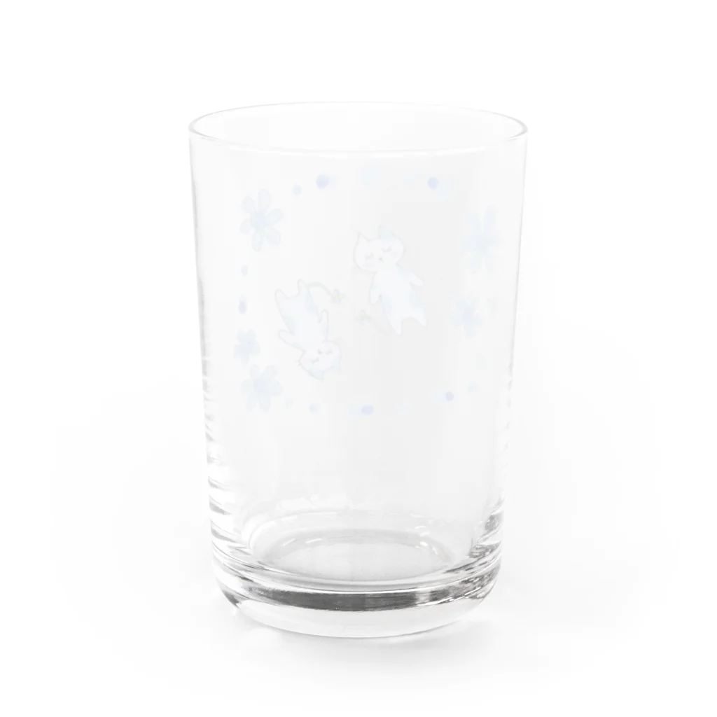 kina☆kinaの青のはなねこさん Water Glass :back