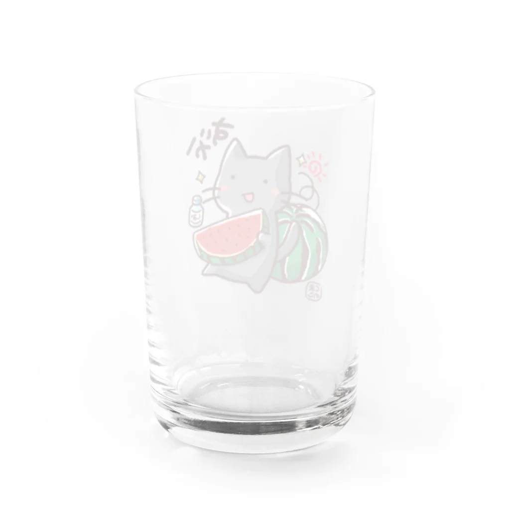 kumanoko_noteのもぐもぐにゃんこ・すいか Water Glass :back