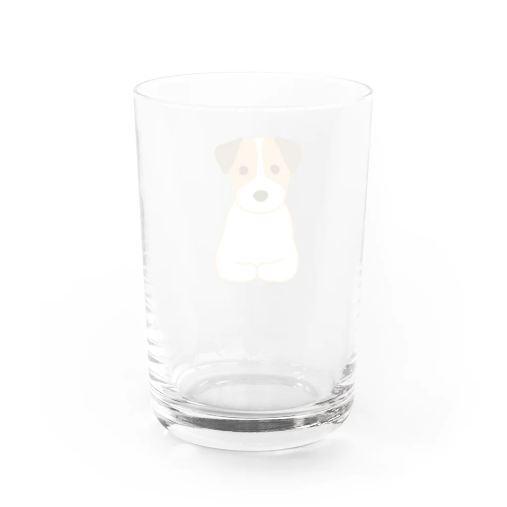 ゆいたっく／犬イラストの香箱(大きめ) Water Glass :back