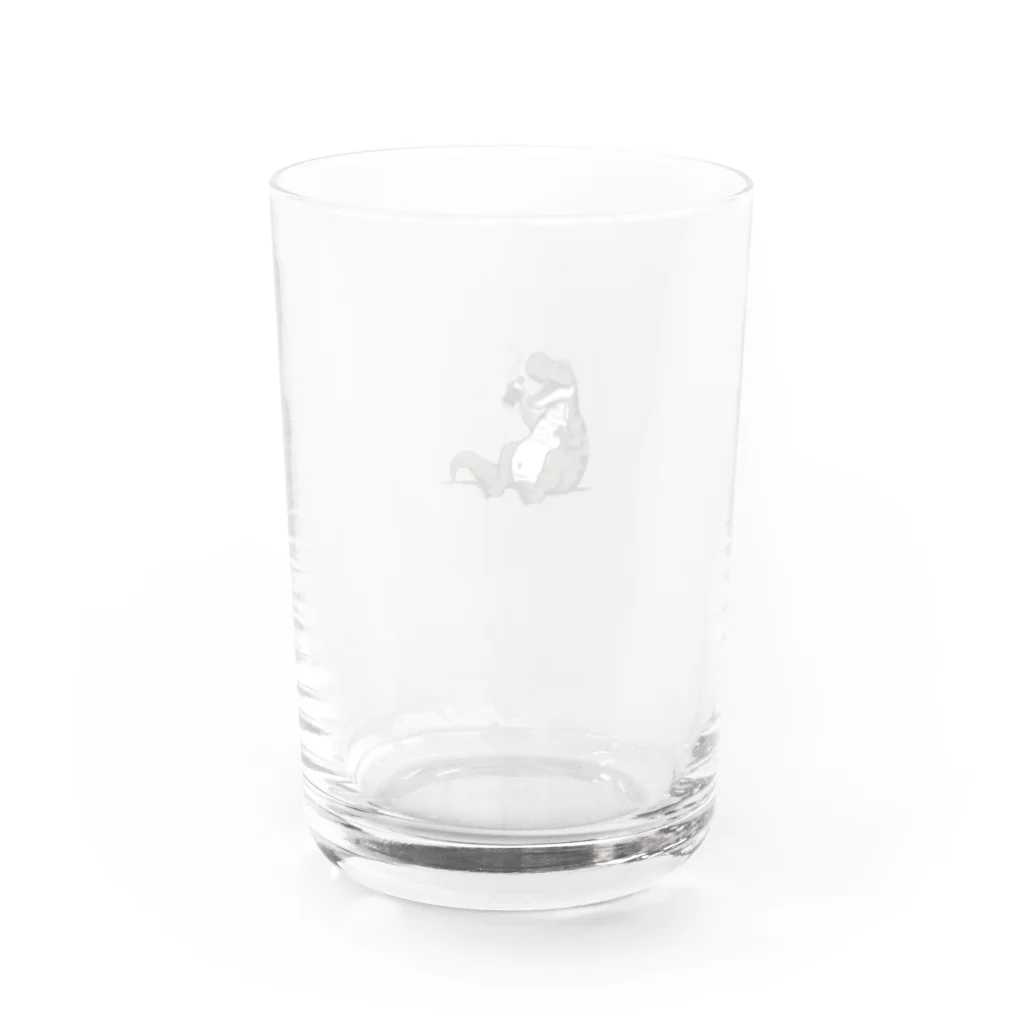 HeyHey Marketのなにかを飲んでる恐竜 Water Glass :back