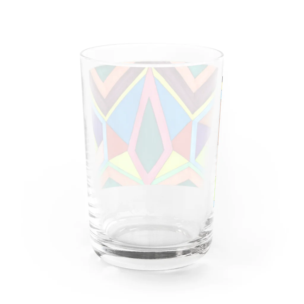 結華の障害者アート 手描きイラスト カラフル Water Glass :back