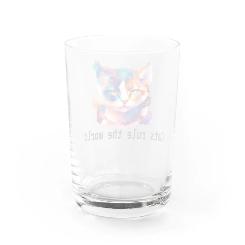 iMaginary Zooの世界の支配者は猫です。 Water Glass :back