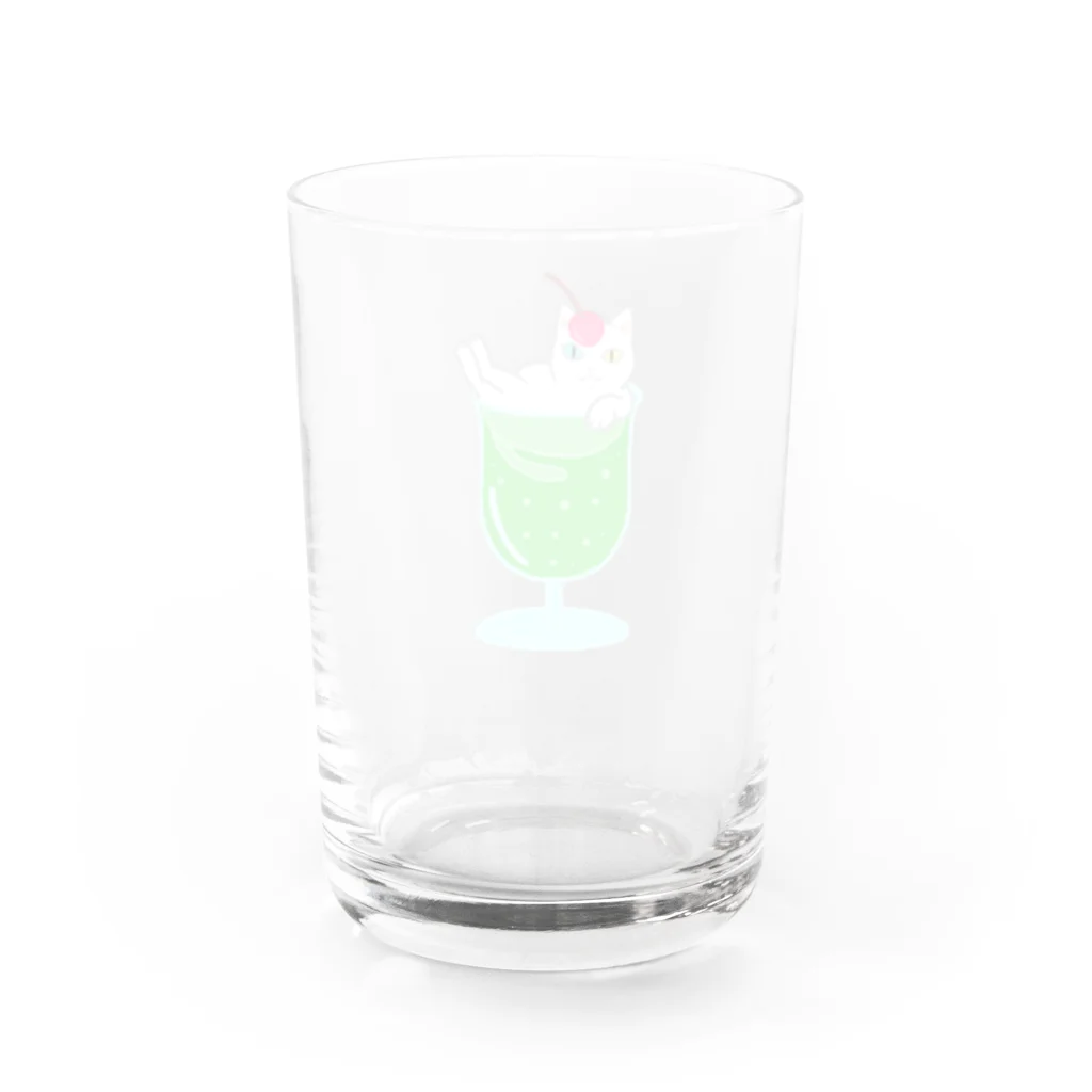 キャリー峰子のクリームソーダ猫 Water Glass :back