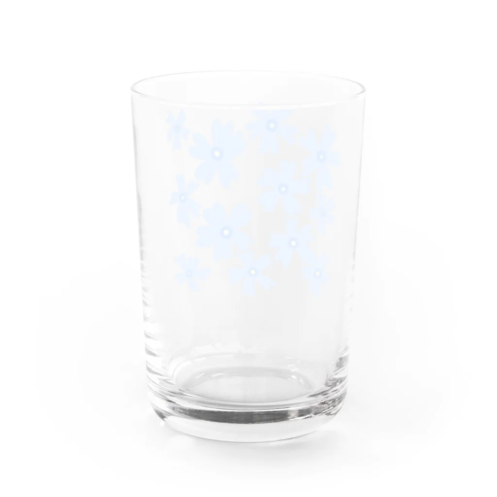 YOLO「ヨーロ」の青色のシバサクラ Water Glass :back