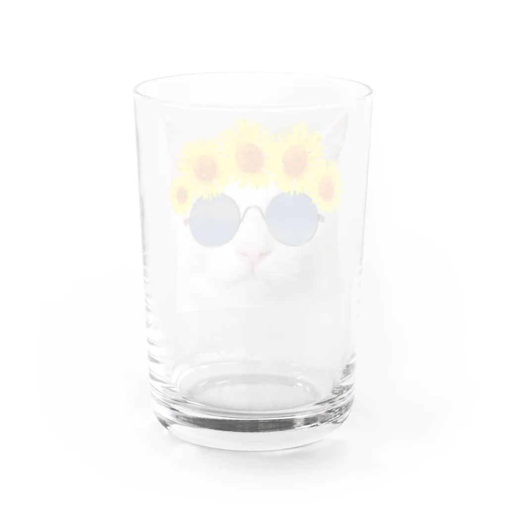 mechaの夏を満喫する猫　背景無し Water Glass :back