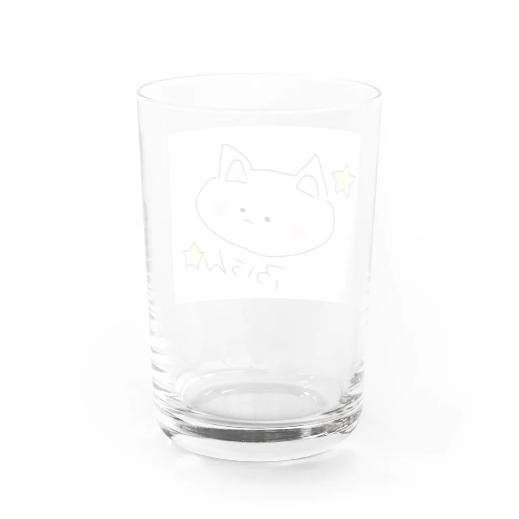 ひとばんで法隆寺たてられちゃうよ、、のにゃんこ「ふうん」 Water Glass :back