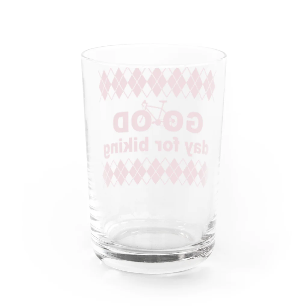 キッズモード某のチャリロゴアーガイル(azuki) Water Glass :back