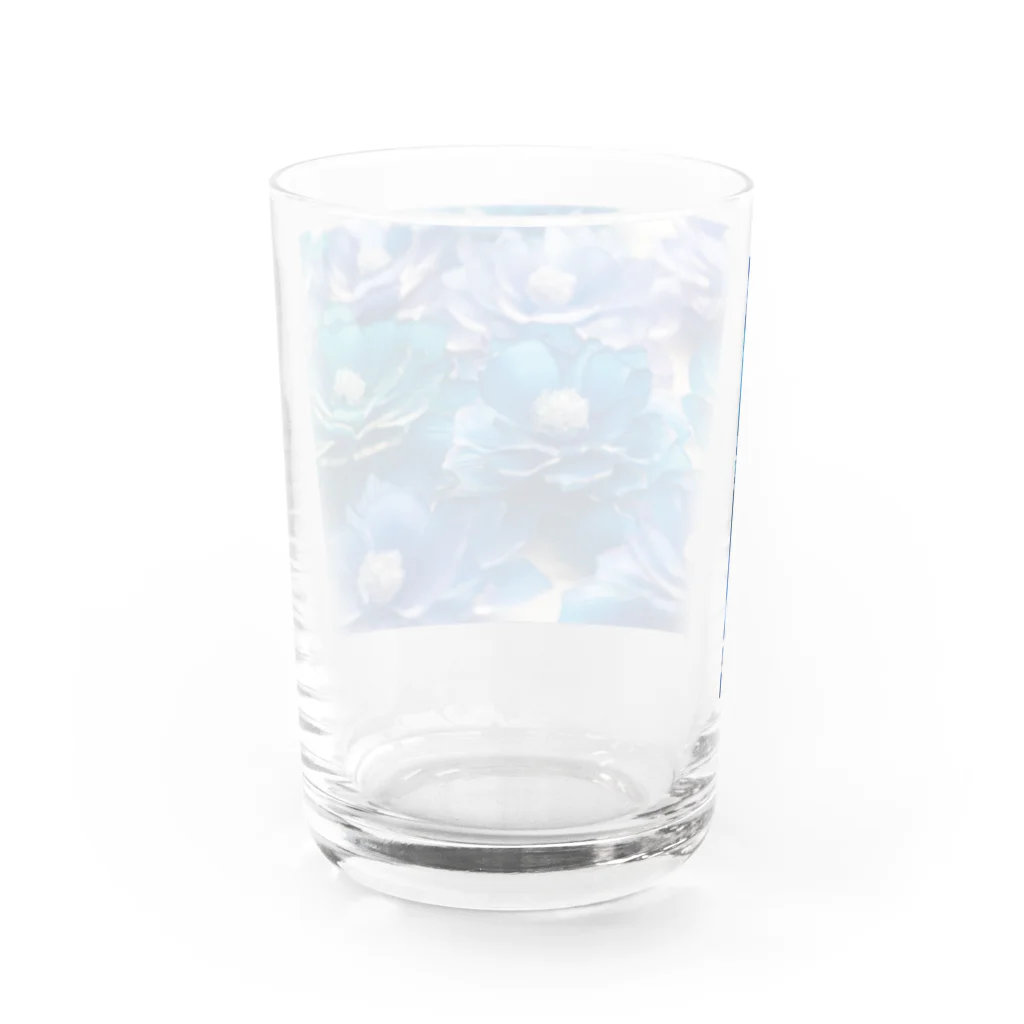 しばさおり jasmine mascotの青い花 Water Glass :back