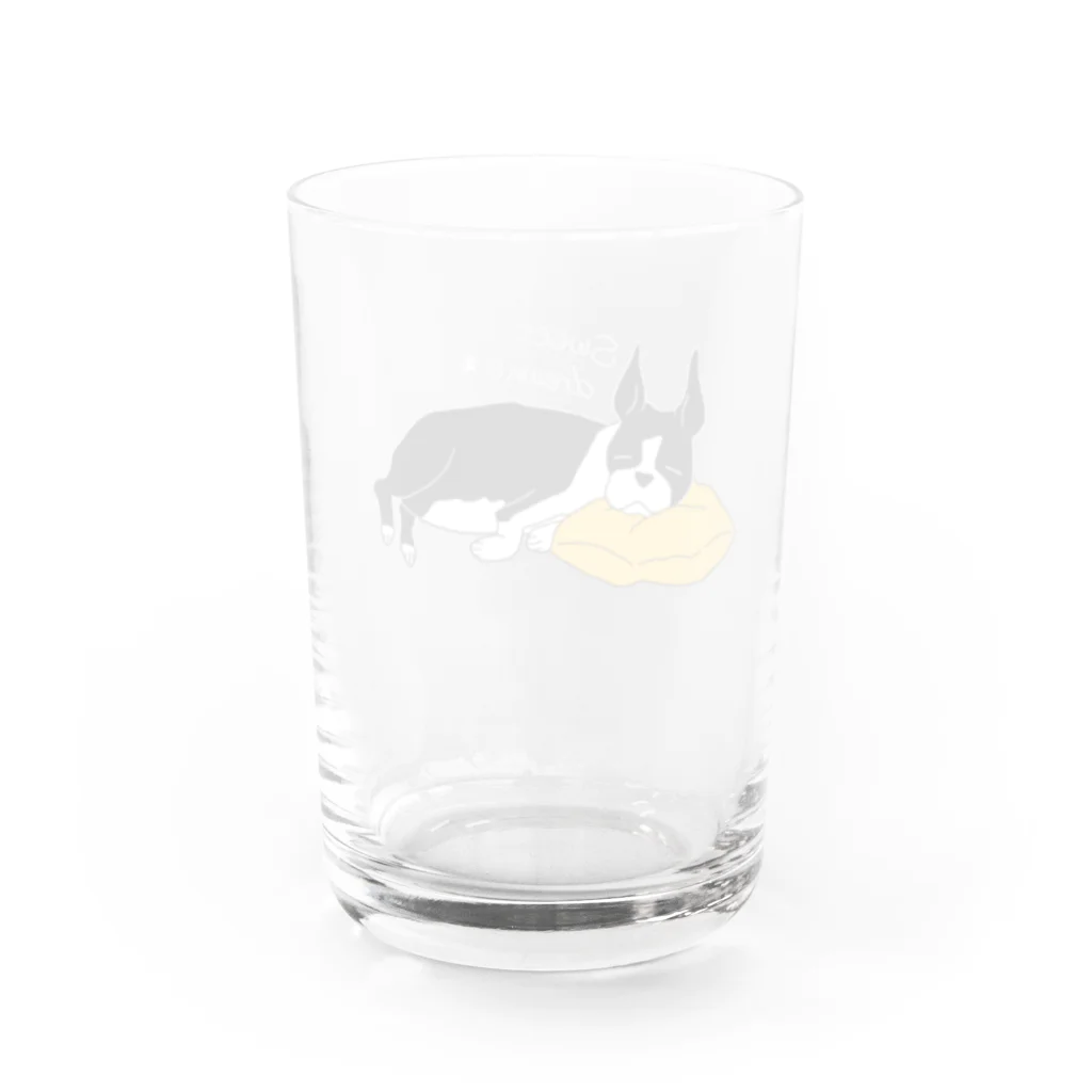 はねまる ショップの夢みるボストンテリア Water Glass :back