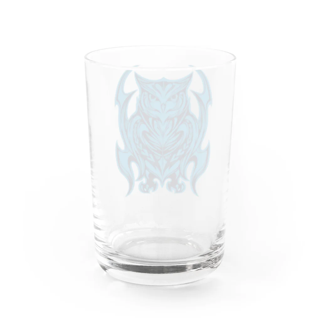 Tribal 70 Designのミミズク（フクロウ）② Water Glass :back