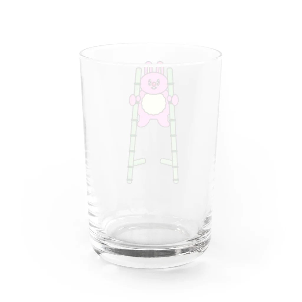 ちんぷんかんプリンの竹馬うさぎ🎍🐇🐰 Water Glass :back