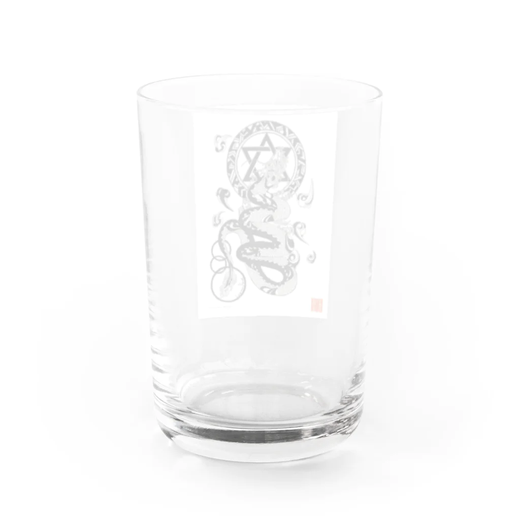 KOTODAMAYAの龍神イラスト「護符」 by masurami Water Glass :back