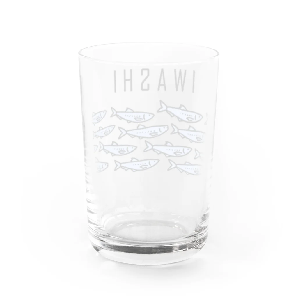 めーちゃん🐠ゆるいおさかなのイワシ柄アイテム（IWASHI）(ブルー単色） グラス反対面