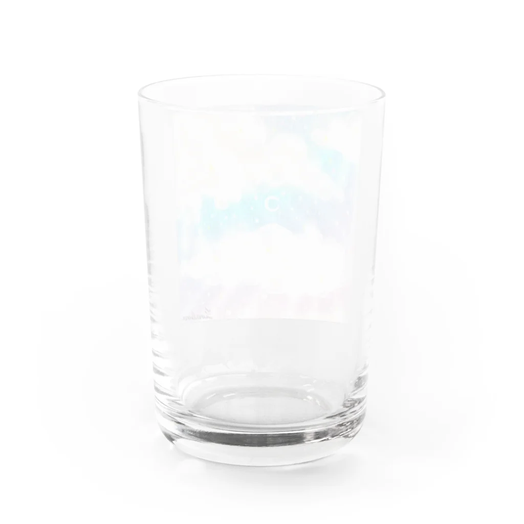 yunalunaのヴィーナスベルトの空に浮かぶ三日月 Water Glass :back