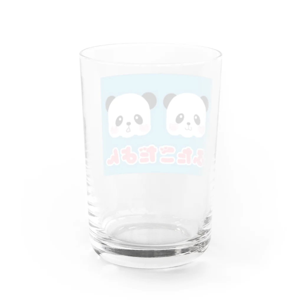 twins🤍のふたごだよんパンダ Water Glass :back