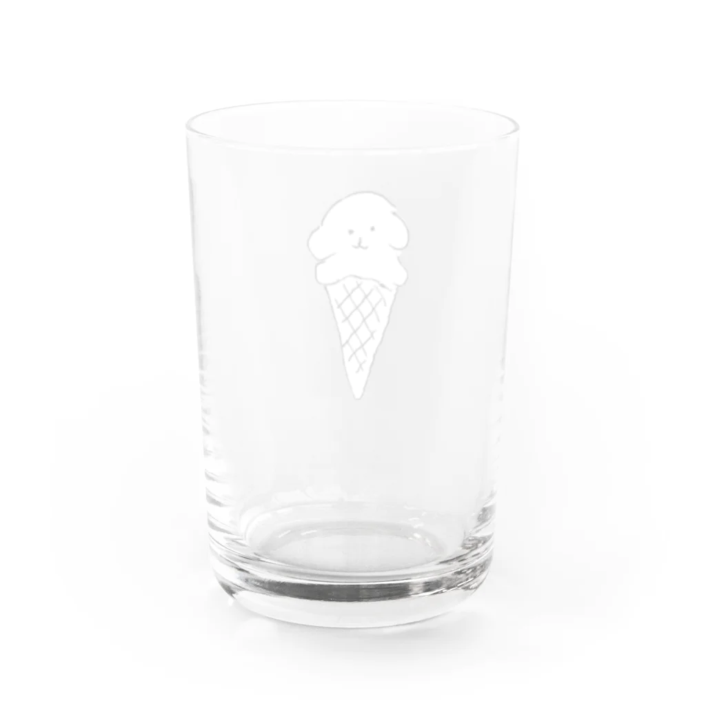 🍑のソフトクリーム犬(けん) Water Glass :back