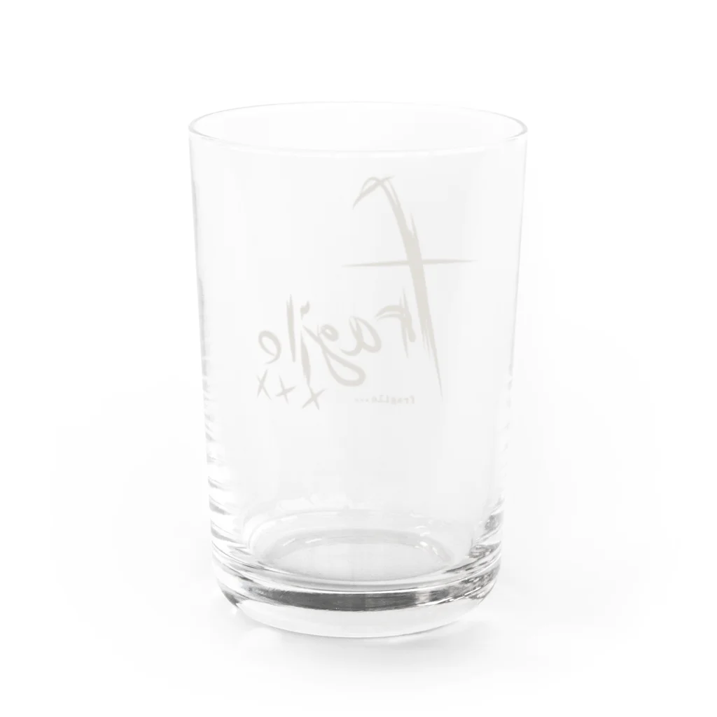 fragile×××のデザインロゴ01 Water Glass :back