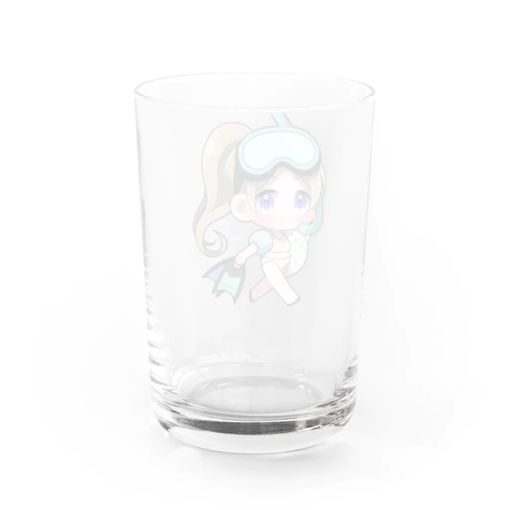 kinotowotoのシュノーケリングガール Water Glass :back