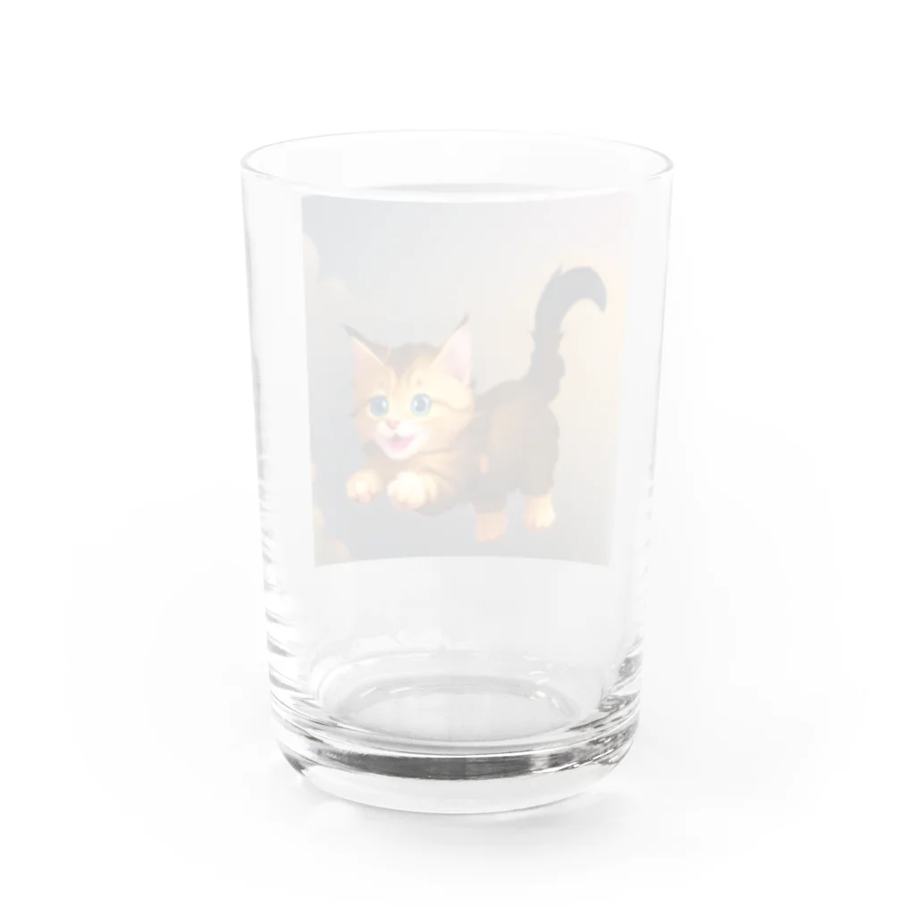 ネコにこ7820のびっくらネコ Water Glass :back