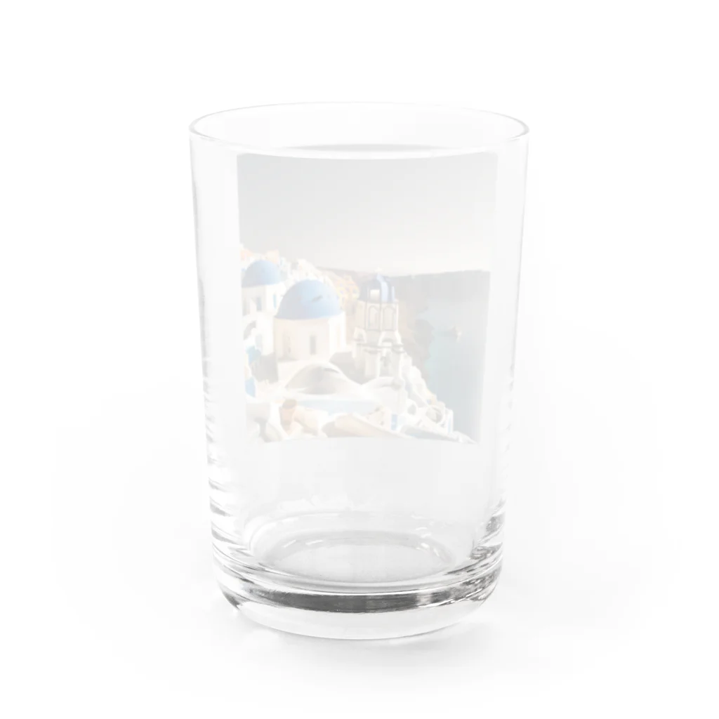 manopinoのおしゃれな街！サントリーニ島 Water Glass :back