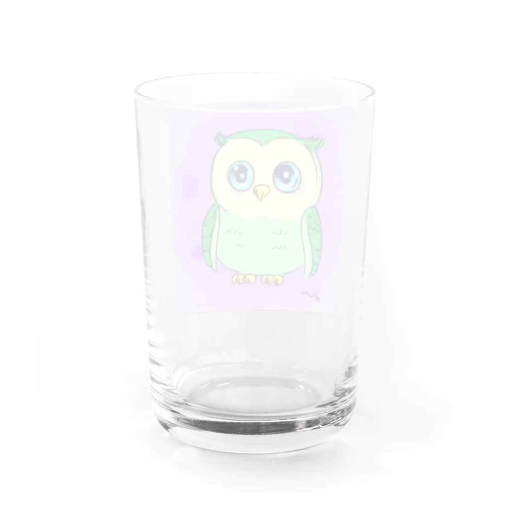 HappyIzuの幸せふくろうグッズ Water Glass :back