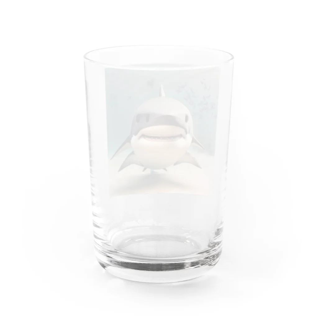 まな九郎ショップの可愛いサメ Water Glass :back