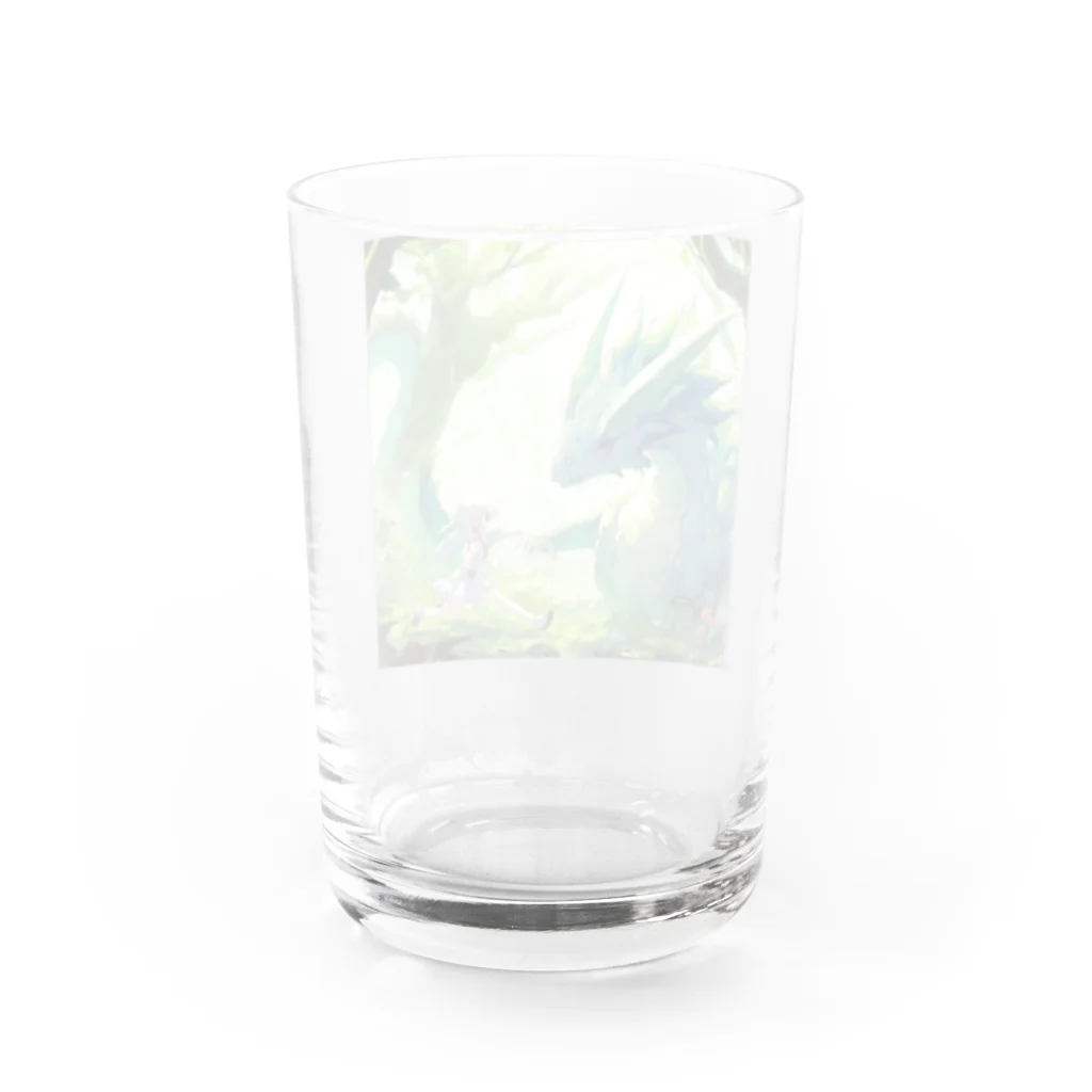 Wakuryuの八恩森の神龍と少女 Water Glass :back