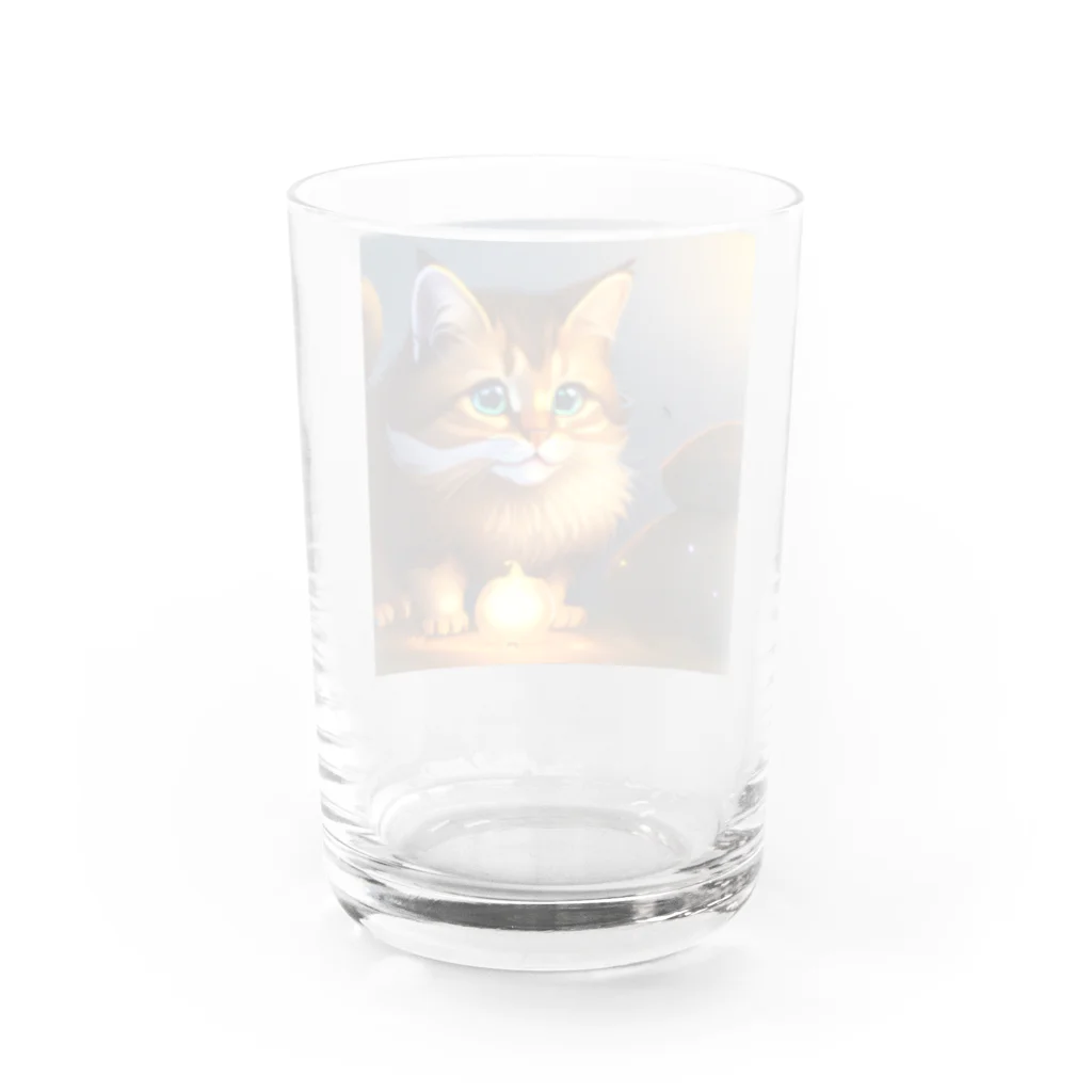 toshiオリジナルshopのフワフワにゃんこのイラストグッズ Water Glass :back