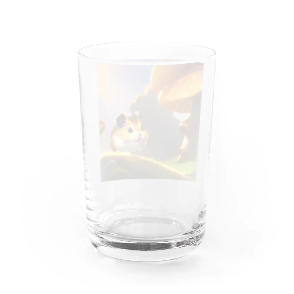 幸せアートワールドの可愛いハムスターの冒険 Water Glass :back