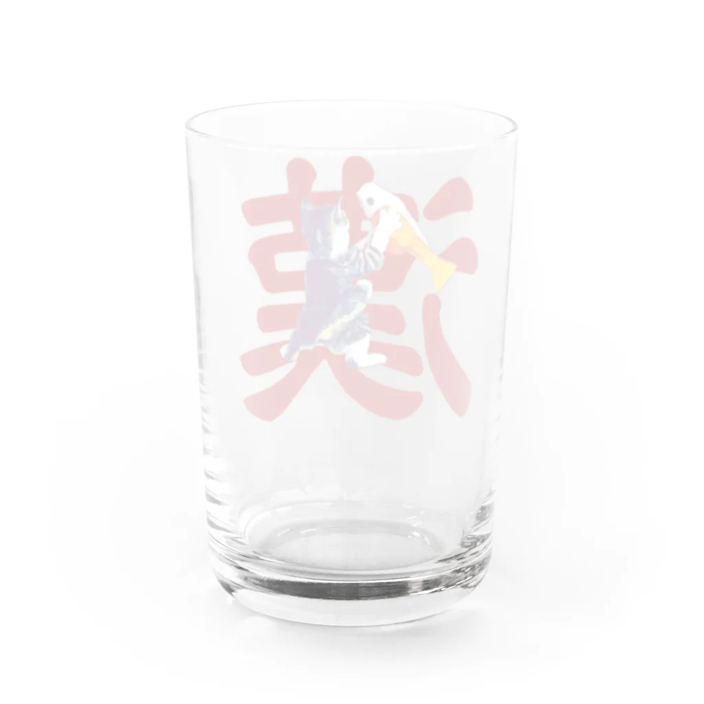 The Cat who.... suzuriの漢 Water Glass :back