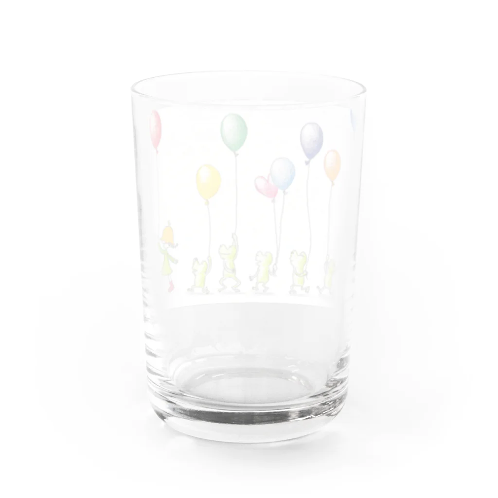 かえるのうた子のかえると風船 Water Glass :back