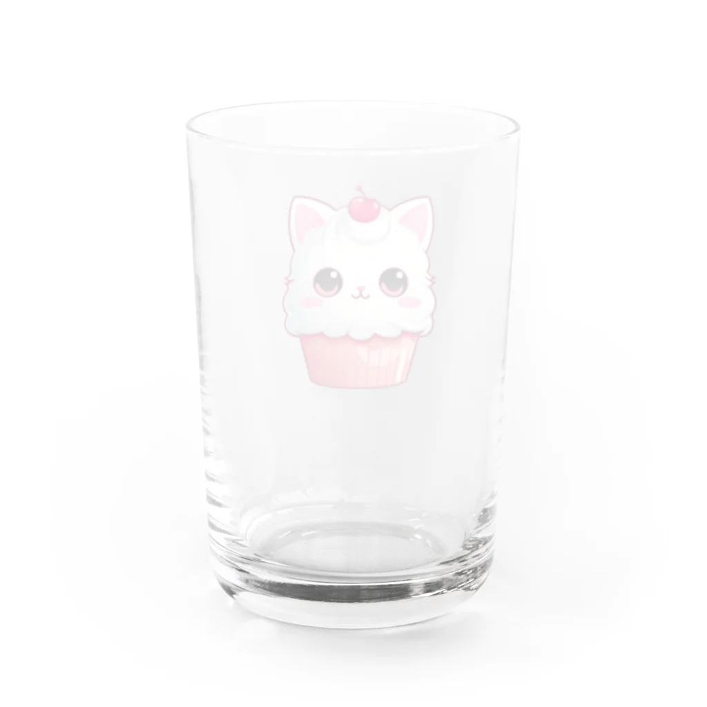 Vasetti_pressのカップケーキの猫ちゃん Water Glass :back