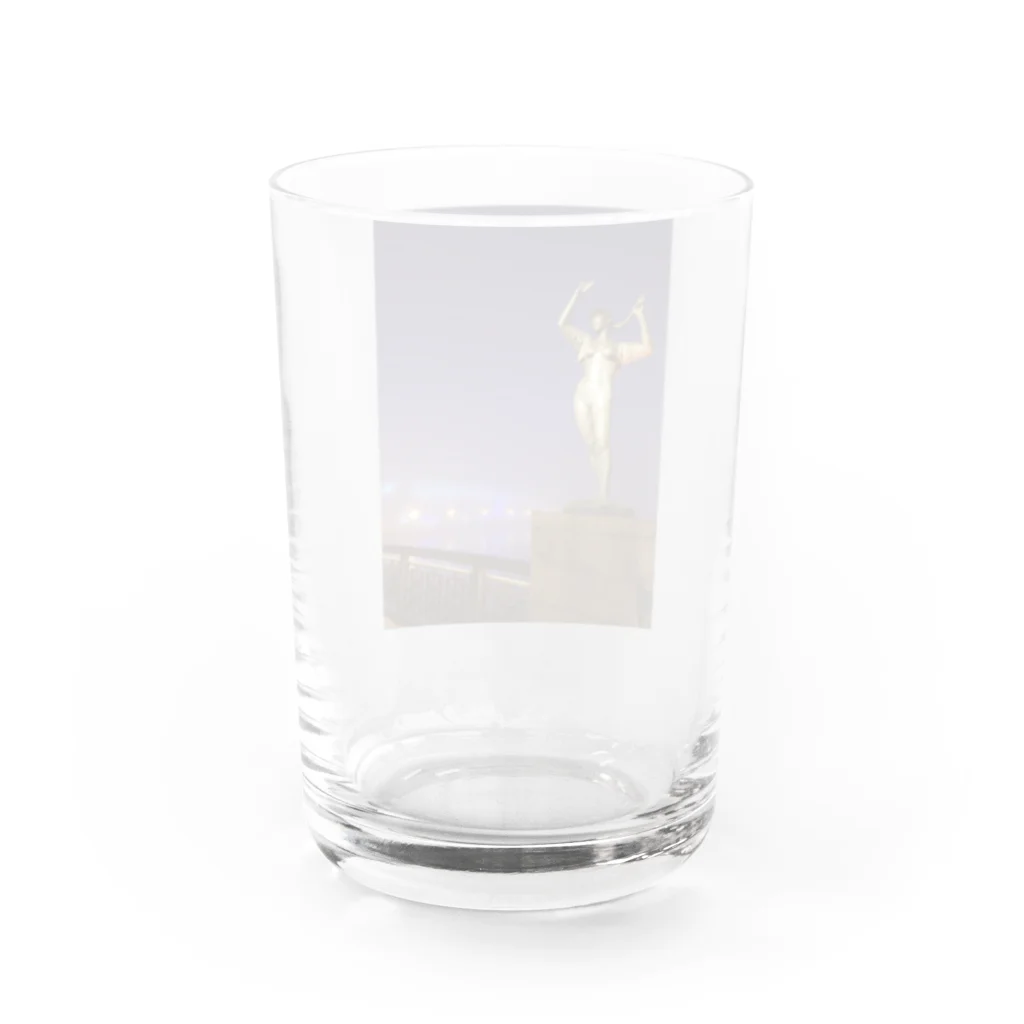 kokyu.jpの釧路幣舞橋の銅像 Water Glass :back