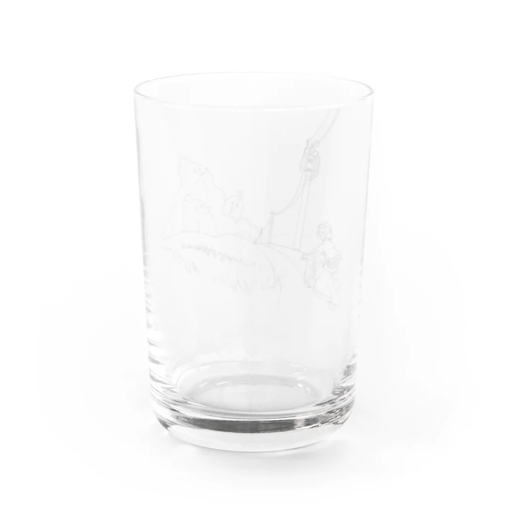 Neznayer shopのChicken doodle Water Glass :back