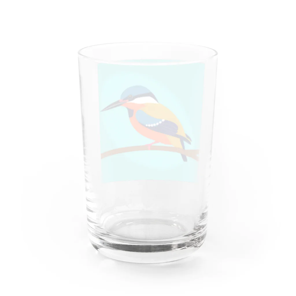 SHININGのカワセミのイラストグッズ Water Glass :back