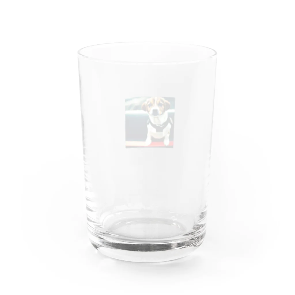 toukainogennのボードに乗る犬 Water Glass :back