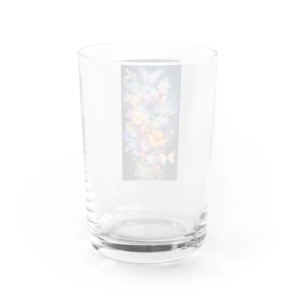 癒しのお部屋の花と蝶I Water Glass :back