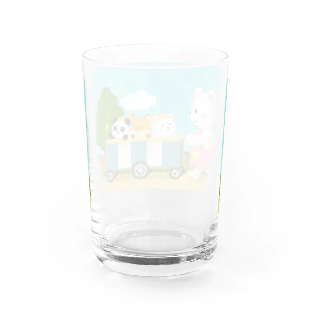 アプリコワークスのくまちゃん・みんなでお散歩 Water Glass :back