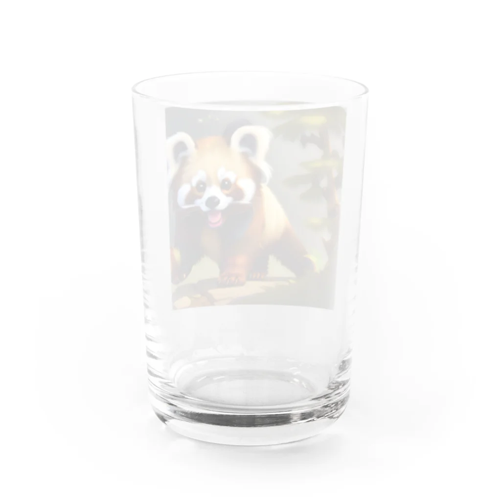 ラッキーマインあべむつきの楽しくて仕方がないレッサーパンダ Water Glass :back