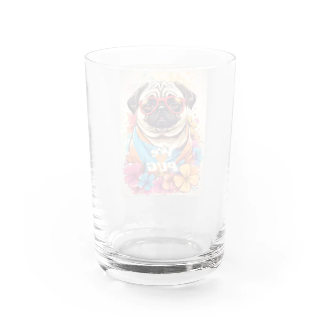 LEONのWe♥PUG　色彩（パグ大好き！） Water Glass :back