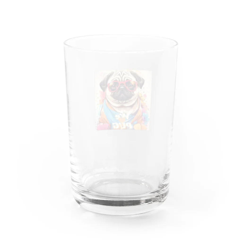 LEONのWe♥PUG　色彩（パグ大好き！） Water Glass :back